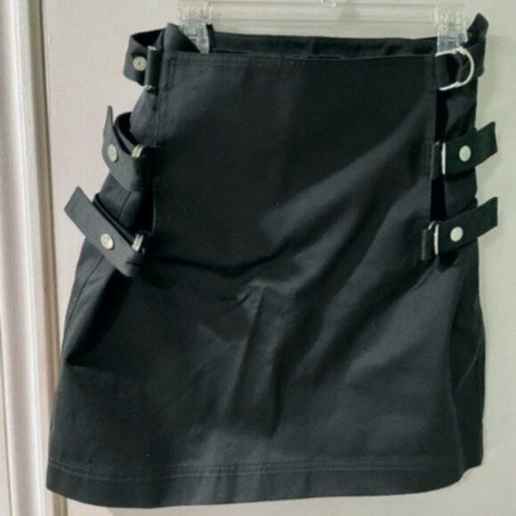 Helmut Lang buckle straight skirt black size 8 - Picture 3 of 8